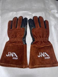 ถุงมือเชื่อมทิคถุงมือเชื่อมหนังแพะสีดำถุงมือเชื่อมดีไซน์ใหม่ล่าสุด - Product Image 4