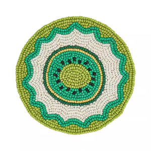 Posavasos bordados, manualidades con cuentas de semillas, posavasos hechos a mano con cuentas, posavasos para bebidas, forma redonda, 5 pulgadas, diseños múltiples aleatorios - Product Image 4