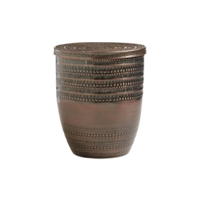 Top Selling <b>Vintage</b> Accent Stool Hammered Side Drum Shape Aluminum Classic Luxury Antique Metal Home Furniture Wholesale Item - Product Image 3