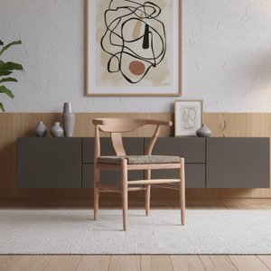 Silla de Comedor Contemporánea de Madera de Teca Maciza con Altura Ajustable y Acabado de Pasto Marino para Uso en el Hogar, Apartamento, Hotel o Almacén - Product Image 5