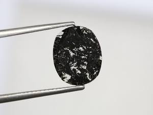 1.38 ct. พริกไทยเกลือธรรมชาติแบบหลวมสีดำทรงวงรีตัดเพชรสำหรับแหวนหมั้นขนาด10.73x7.50x5.06มม. ได้รับการรับรอง - Product Image 3