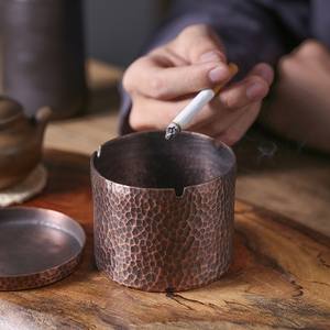 Nouveau luxe martelé cuivre rond cendrier couvercle de table Cigarette cendrier pour hôtel Restaurant maison bureau intérieur extérieur - Product Image 4