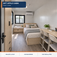 Charmante cabane de jardin préfabriquée Apple Cabin de 20 pieds sur 40 pieds avec porte panoramique pour gîte de campagne