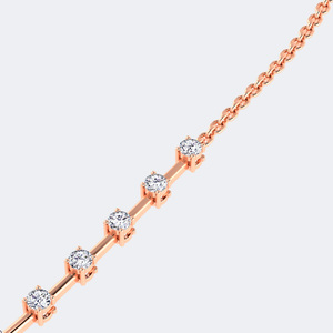 Collar de Diamantes Redondos de 2.30CTW con Engaste de Puntas, Cadena de Oro Sólido Clásica con Eslabones de Diamantes Flotantes, Joyería de Destaque, Regalo para Mujer - Product Image 5