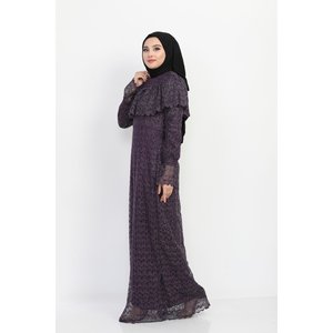 Vestido Abaya con Adornos Brillantes de Estilo Casual Dantel - Product Image 1