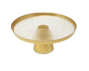 Plaque à gâteau en métal doré à haute brillance pièce maîtresse décorative en fer galvanisé de luxe pour la maison cuisine mariages fêtes quantité minimale de commande 50 pièces - Product Image 4
