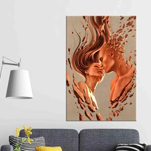 Modern Canvas Decor: Abstract Couple Wall <b>Print</b> <b>for</b> <b>Bedroom</b>,Gallery Wrapped - Product Image 1