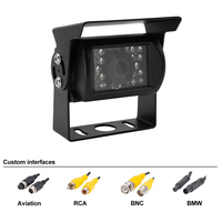 Cámara de Visión Trasera y Delantera para Automóvil con LED IR AHD de 12v-24v, Asistente de Estacionamiento, Impermeable IP68 para Autobús y Camión