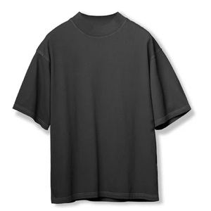 T-shirt à col rond personnalisé en gros T-shirt à manches mi-longues et épaules tombantes de luxe pour hommes100 % coton T-shirt surdimensionné pour hommes - Product Image 5