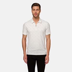 T-shirts polo pour hommes Chemises respirantes à manches courtes Chemises polo respirantes en coton et polyester de haute qualité Fermeture à glissière décontractée - Product Image 3