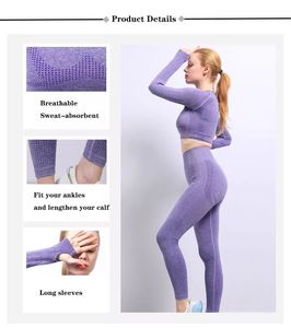 Ensemble de sport cinq pièces uni pour femme : haut court à manches longues, soutien-gorge de sport, leggings taille mi-haute et shorts pour la gym, le yoga et le fitness - Product Image 6