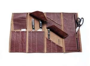 Handmade Chef Leather Knife <b>Roll</b> Bag Portable Chef Knife Pouch <b>Holders</b> - Product Image 3