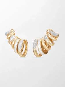 Pendientes Clásicos Blushing Claw Climber con Diamantes Cultivados en Laboratorio, 2.47 Ct, Color GH, Claridad VS, 214 Piedras, Oro Rosa de 14K, Línea Ascendente - Product Image 3