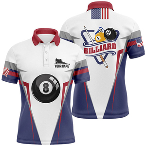ผ้าโพลีเอสเตอร์100% แบบครบวงจรเสื้อโปโลพิมพ์ลายด้วยการระเหิดสำหรับสระว่ายน้ำเสื้อบิลเลียด PBJ-0100โลโก้ที่กำหนดเอง - Product Image 3