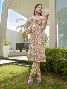 Latest Summer Special Fancy Cotton Print With Fancy Type <b>Kurtis</b> Pant with Cotton Print Wholesale in India - Product Image 4