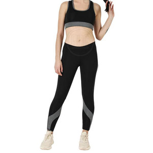Ropa de moda para mujer Conjunto de Yoga de patrón sólido más vendido Ropa de calle transpirable con cierre de cintura elástica en stock - Product Image 1