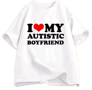 I Love My <b>Girlfriend</b> Men's Red Heart Pattern Eco-Friendly Quick Dry High Street Regular Fit Cotton Short Sleeve T-Shirt - Product Image 3