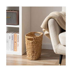 Cubo de basura de jacinto de agua Beige Natural al por mayor más barato con tapa cubo de basura cesta para cocina Baño de Vietnam - Product Image 6