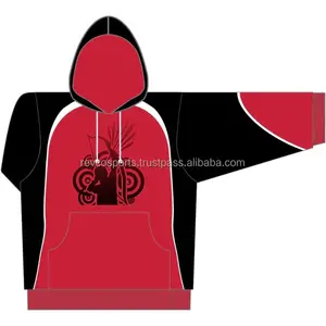 Kualitas Premium poliester sublimasi 3D Cetak Pullover Hoodies kaus baru merah dan hitam lengan panjang Hoodies Sweatshirt