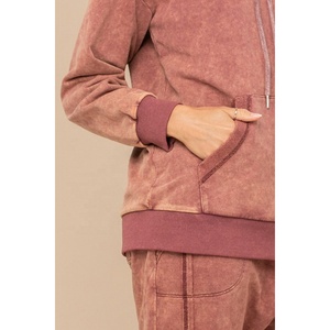 Alta calidad OEM personalizado ácido lavado chándal al por mayor ácido Jogger Set mujeres chándal - Product Image 4