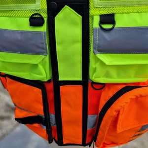 Chaleco DE SEGURIDAD reflectante de trabajo de construcción de alta visibilidad al por mayor chalecos de seguridad de poliéster de malla con logotipo personalizado - Product Image 6