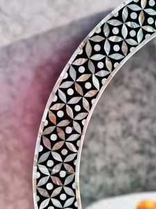 Wall <b>Mirror</b> in Bone Earthy Minimalist Vibes Bone Circle <b>Mirror</b> Handcrafted Style by crescent crafts - Product Image 3