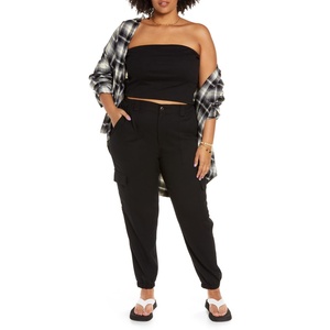 Top a Tubo in Cotone Organico Nero a Costine, Taglia 1X, Traspirante, Lavorato a Maglia, con Logo Personalizzato, Stile Casual - Product Image 2