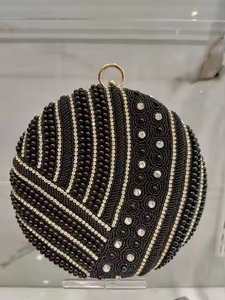 Exquisito bolso de noche bordado de lujo hecho a mano de forma redonda a la moda para Bodas de élite - Product Image 3