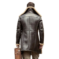 Manteau en cuir de mouton de qualité supérieure, best-seller, respirant, écologique, chauffant, à séchage rapide, rembourré, pour homme, marron