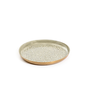 Plateau de service en métal de forme personnalisée avec poignées latérales plateau de serveur de pâtes de nourriture de petit déjeuner d'occasion de cuisine fini doré - Product Image 4