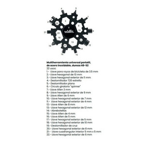 Wallis K900381 Multiutensile universale portatile 22 funzioni in acciaio inossidabile nero - Product Image 2