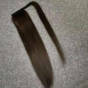 Vente chaude Vietnamien Remy Vierge Cheveux Humains Droite Queue De Cheval Extensions Machine Double Trame Cordon Plus Foncé Couleur Seulement - Product Image 6