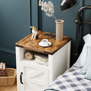 Fabricant de meubles de salon, <span class=keywords><strong>table</strong></span> d'appoint avec station de charge, lot de 2, <span class=keywords><strong>table</strong></span> d'appoint de style campagnard - Product Image 3