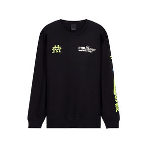 เสื้อสเวตเตอร์คอกลมเปิดไหล่สำหรับผู้ชายพิมพ์ลายสำหรับทุกฤดูหนาวพร้อมเทคนิคการปะติด - Product Image 4