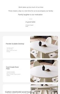 Ensemble de <span class=keywords><strong>table</strong></span> à manger en pierre frittée de style crème pour 6 personnes, design extensible flexible, mobilier de salle à manger moderne pour appartement et hôtel - Product Image 4