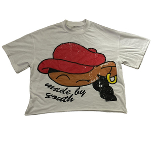 Personalizado de los hombres 100% de algodón de verano Streetwear de gran tamaño Boxy Tee Patrón sólido de dibujos animados de la pantalla de impresión de los hombres Boxy Graphics Camisetas - Product Image 3