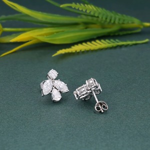Pendientes de Diamantes Cultivados en Laboratorio con Corte Pera y Marquesa, Certificados por IGI, VVS, con Tuerca de Oro de 14k, Joyería Fina Minimalista - Product Image 2