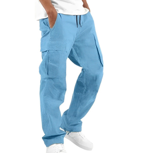 Pantalon cargo camouflage taille haute décontracté d'été pour hommes Leggings classiques en tissu léger multi-poches - Product Image 1