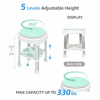 360 °   Tabouret de douche pivotant pour personnes âgées