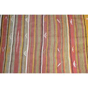 Alfombra Turca de 2.1x5 pies, Alfombra Kilim Vintage, Alfombra de Lana con Diseño Floral Rojo - Product Image 4