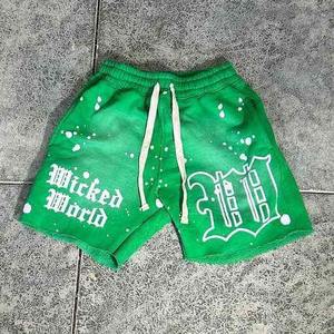 Summer Sun Dyed Faded Sweat Shorts Active Wear 100% Cotton Jogger Vintage Distressed Custom Printing Logo Shorts for Men - Product Image 3