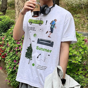 Camiseta gráfica con estilo veraniego y arte de collage divertido para atuendos diarios que aporta frescura y crea un look casual destacado. - Product Image 1