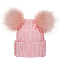 Casquette de camionneur personnalisée en maille respirante et imperméable pour adultes, bonnet tricoté chaud d'hiver avec double pompon en fausse fourrure pour le cyclisme