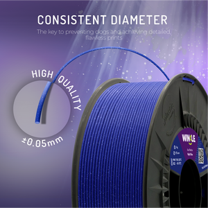 Filament WINKLE PLA HD à paillettes 1,75 mm 1 kg pour imprimante 3D, vente en gros, finition FDM, impression facile, sans déformation, fabriqué en Europe, 0,05 mm - Product Image 3