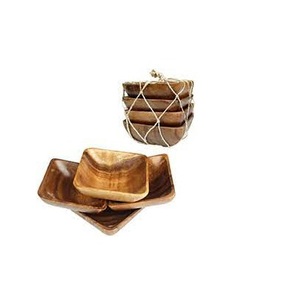 Bol à salade en bois d'acacia avec cuillère et fourchette, taille personnalisée, forme ronde, bol en bois à vendre - Product Image 3
