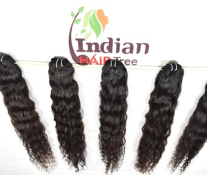 Paquets de cheveux humains vierges bruts non transformés de la meilleure qualité de l'Inde Extensions de cheveux du temple indien du sud Cheveux cuticules ondulés naturels - Product Image 1