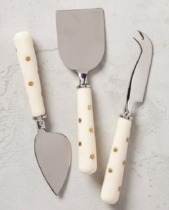 4 pièces Unique fromage ensemble bois bambou avec poignée en corde lame en acier inoxydable couteau à fromage épandeur spatule pour fromage Pizza serveur - Product Image 6