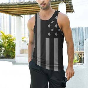 100% algodón poliéster sublimación personalizada impresa ropa de hombre de talla grande camisetas sin mangas camisas cuello redondo transpirable - Product Image 6