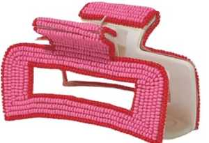 Pince à cheveux perlée faite à la main très demandée, perles roses, accessoires de cheveux élégants pour femmes au meilleur prix - Product Image 3