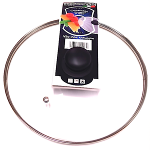 Tapa de Silicona de Grado Alimenticio de 24 cm para Utensilios de Cocina - Transparente y Cromada - Product Image 2